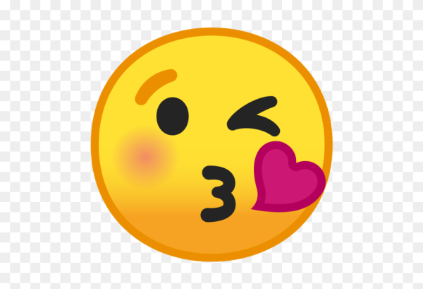 Смайлик поцелуй без фона