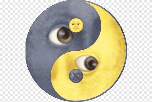 Луна и солнце смайлик