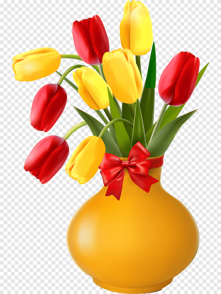 Ваза с тюльпанами для детей