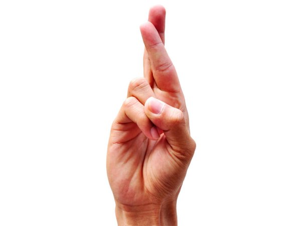 Смайлик скрещенные пальцы