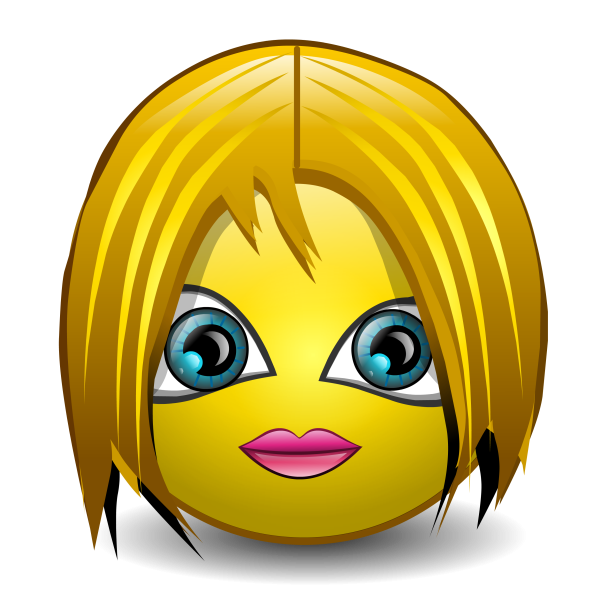 Смайлик девочка на прозрачном фоне