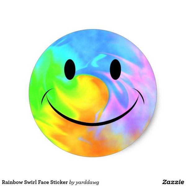 Смайлы растекаются радужные