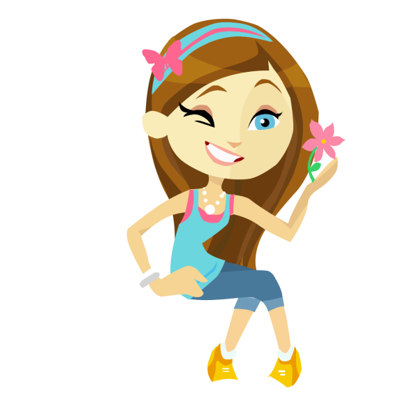 Мульт девушка улыбается