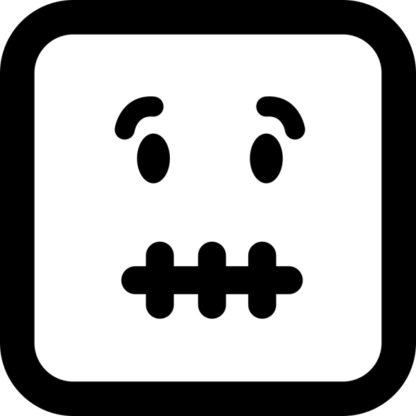 Недовольный смайлик квадратный
