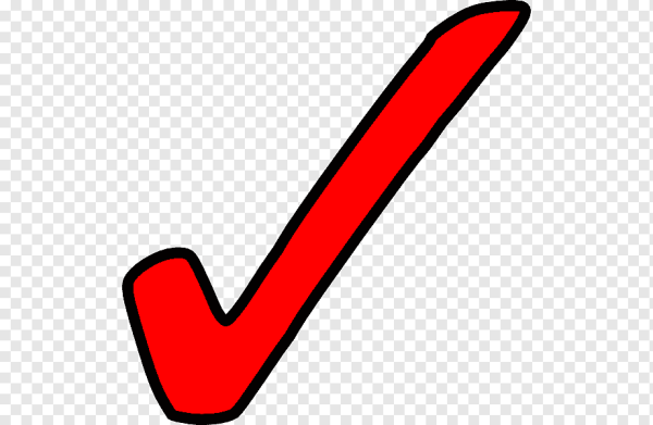 Стикер красная галочка