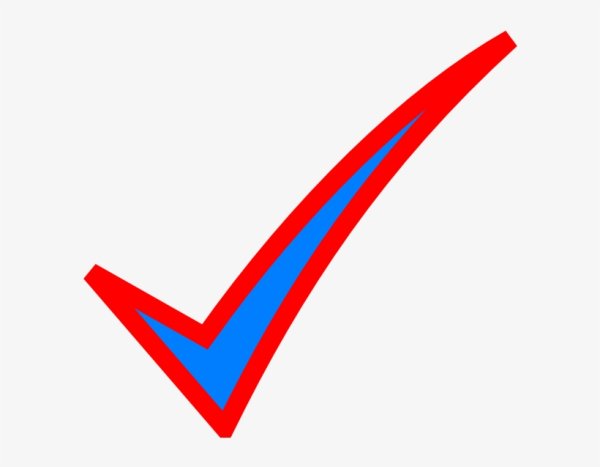 Красная галочка на прозрачном фоне