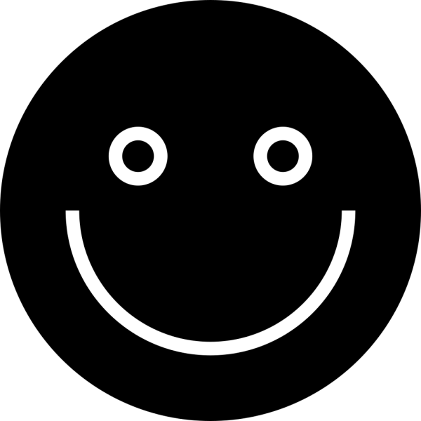 Чёрный смайлик с улыбкой