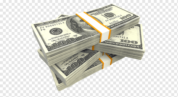 Пачка денег без фона