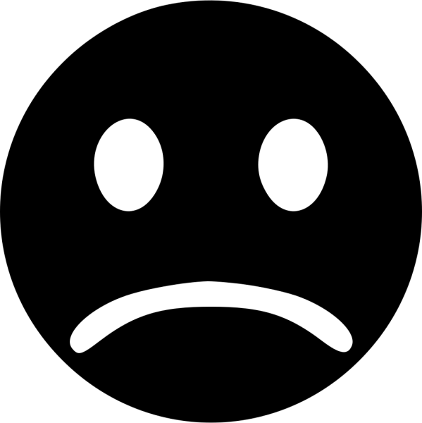 Грустный смайлик черный