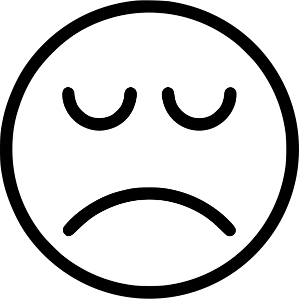 Грустный смайлик черно белый
