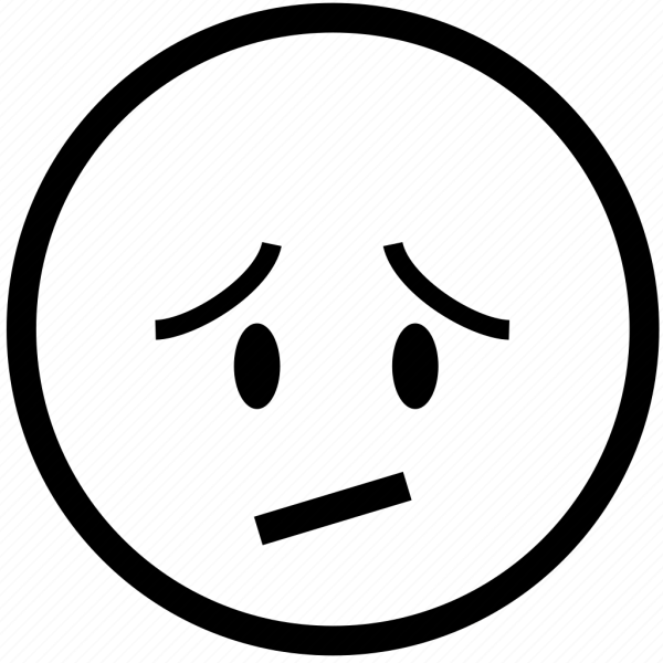Грустный смайлик черно белый