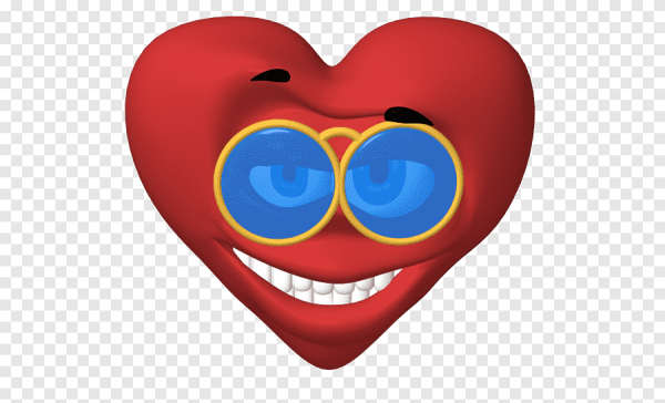 Смайлик с сердечками 3д