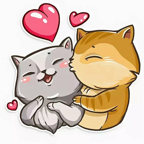 Влюбленный котик стикер