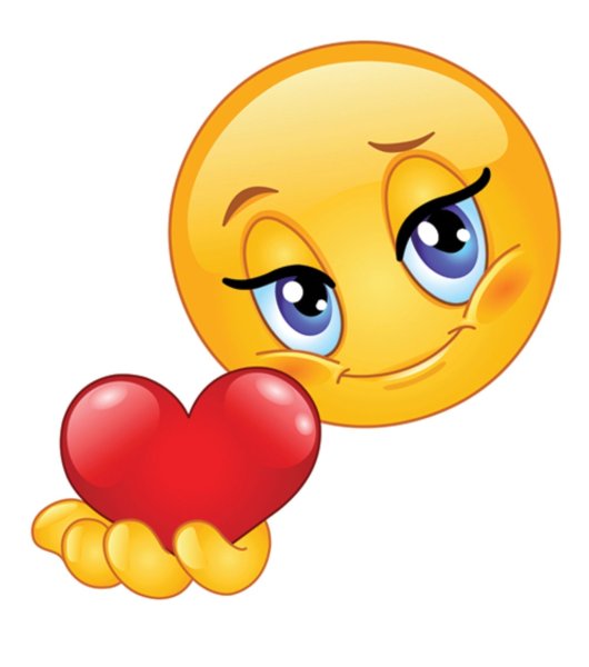 Смайлик поцелуй с сердечком