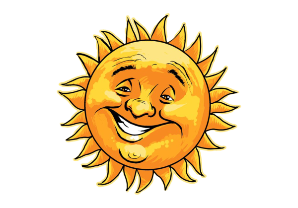 Стикер солнышко улыбается