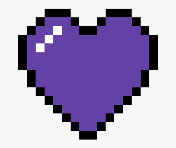 Синее пиксельное сердце