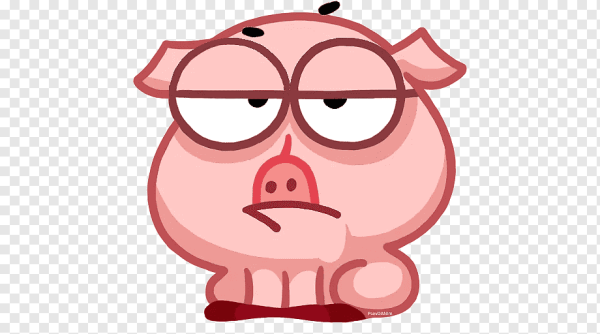 Свинья стикер