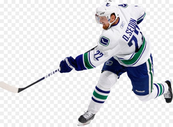 Хоккеист на прозрачном фоне