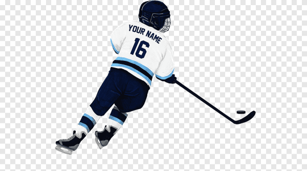 Хоккеист Сибири на белом фоне