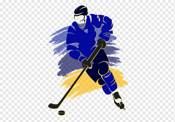 Силуэт хоккеиста с клюшкой