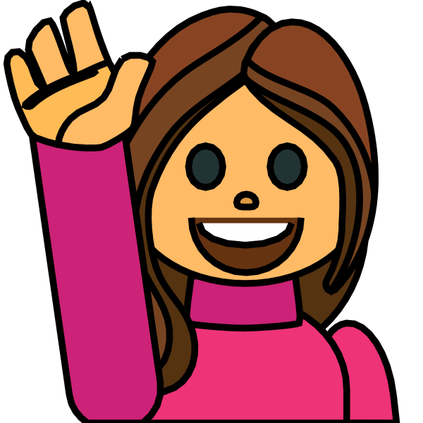 Смайлик с поднятой рукой