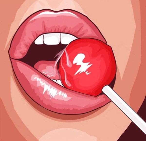 Губы с Чупа чупсом