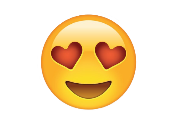Смайл с сердечками в глазах