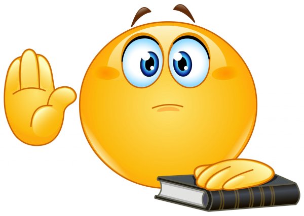 Смайлик с красными глазами и рукой