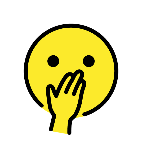 Смайлик с рукой у рта