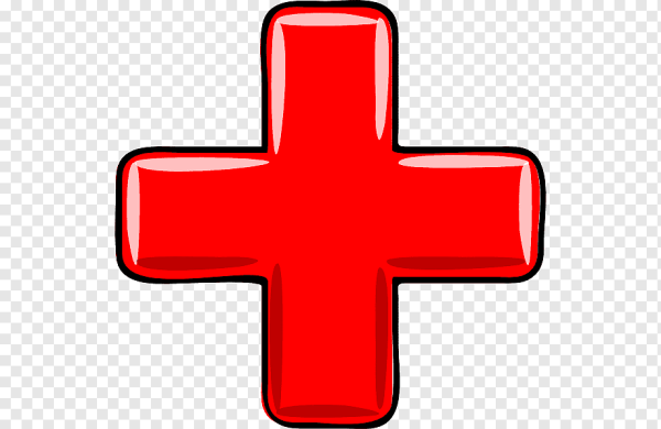 Знак плюс красный