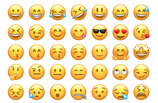 Набор смайлов на прозрачном фоне