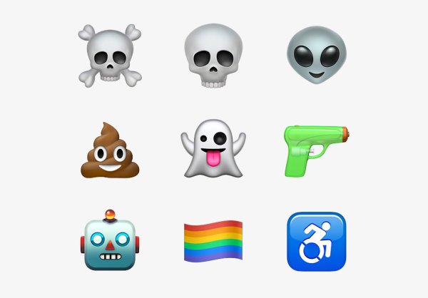 Смайлы айфона на белом фоне