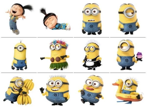 Миньоны много на одном листе