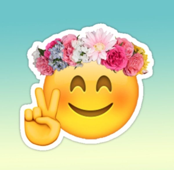 Смайлик с цветами