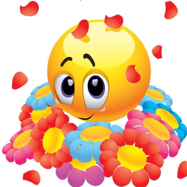 Смайлик с цветами