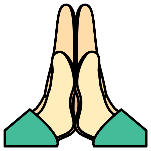 Смайлик две ладони вместе