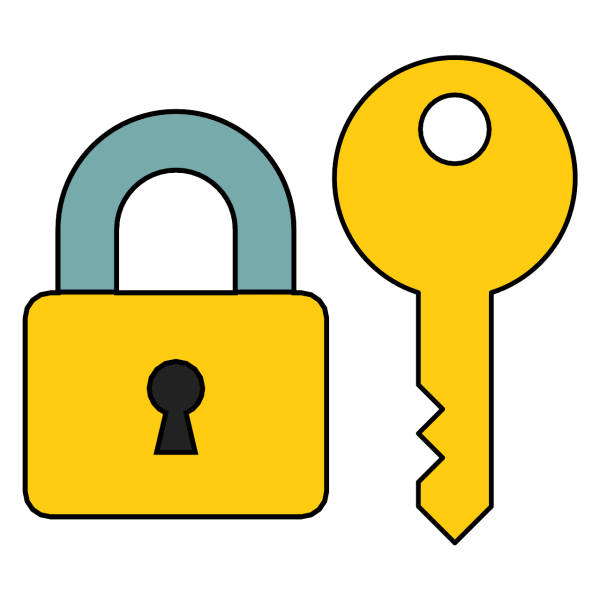 Значок замок с ключом
