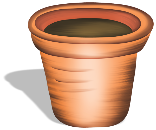 Цветочный горшок с землей