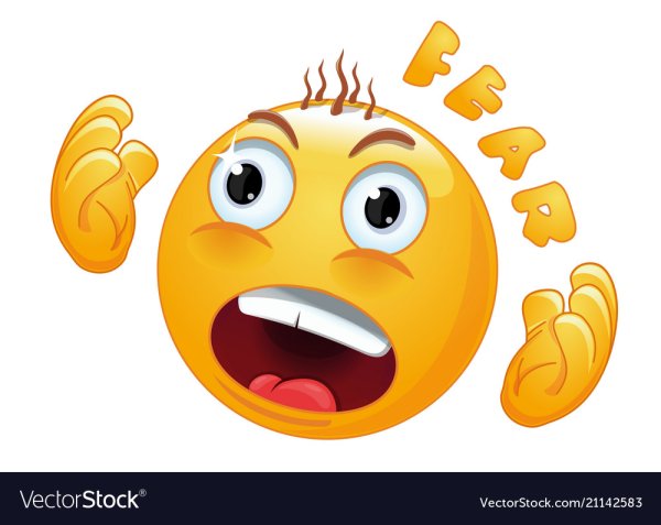 Смайлик волосы дыбом от страха