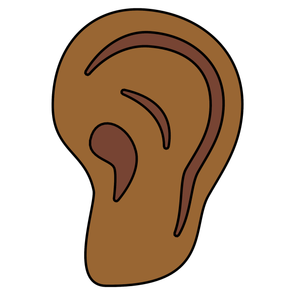 Эмодзи ухо на прозрачном фоне
