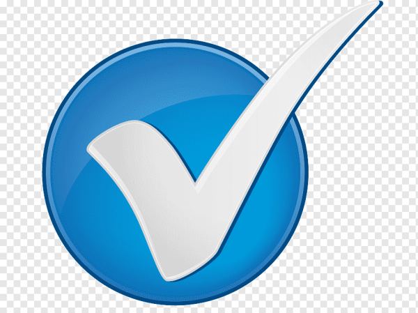 Галочка на синем фоне