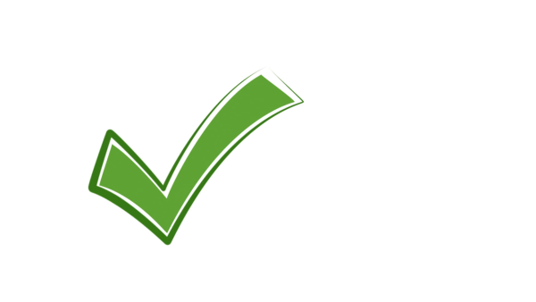 Зеленая галочка на черном фоне