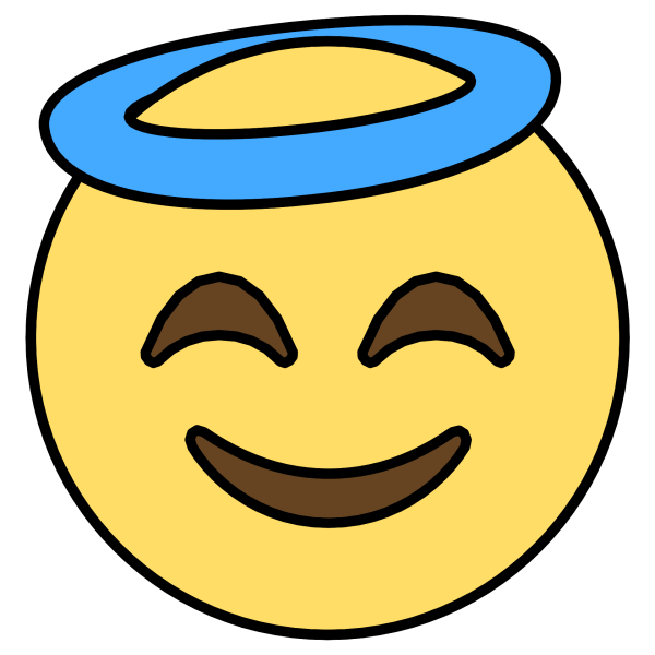 Смайлик с нимбом веселый