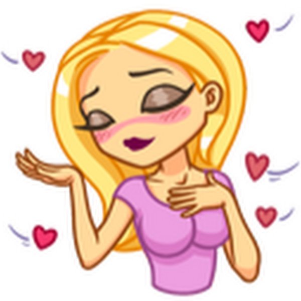 Смайлик девочка с сердечком