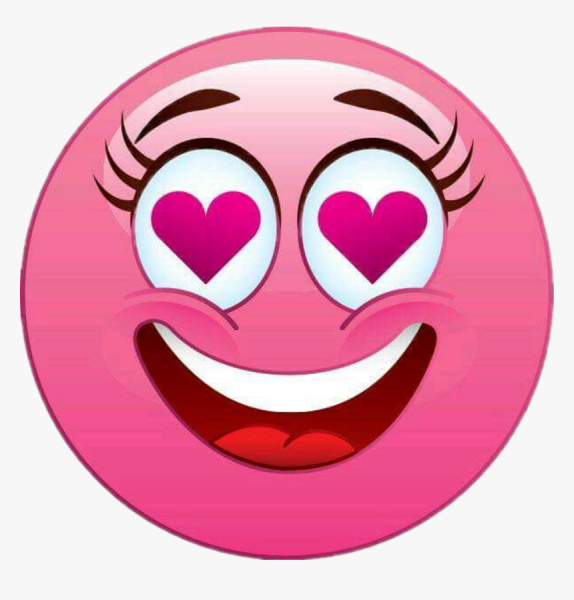 Розовый смайлик с улыбкой