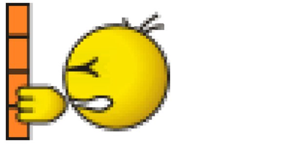 Смайлик бьющийся об стену