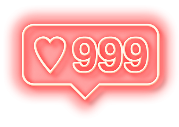 Неоновое лайк Инстаграм