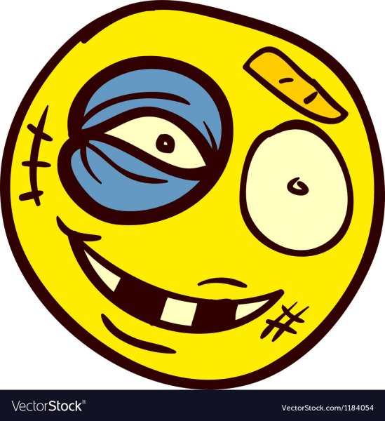 Смайлик с синяком под глазом