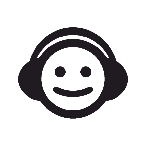 Смайлик с микрофоном и наушниками