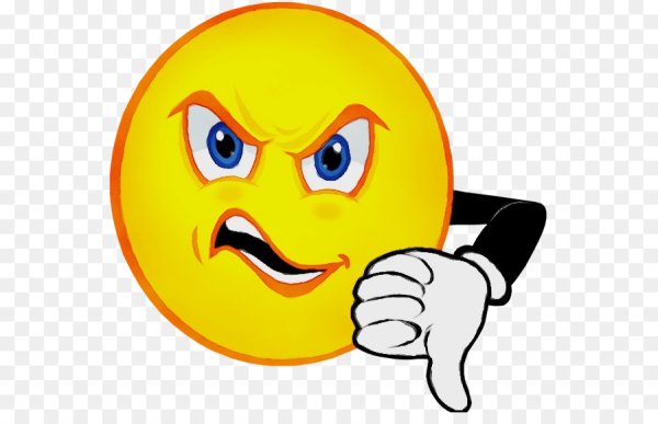 Круглый смайлик большой палец вниз